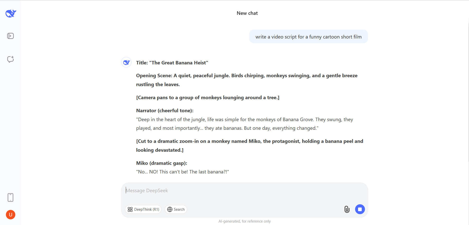 Создание убедительных видеоскриптов с помощью чата DeepSeek